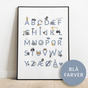 Alfabetplakat | Maskiner | Blå